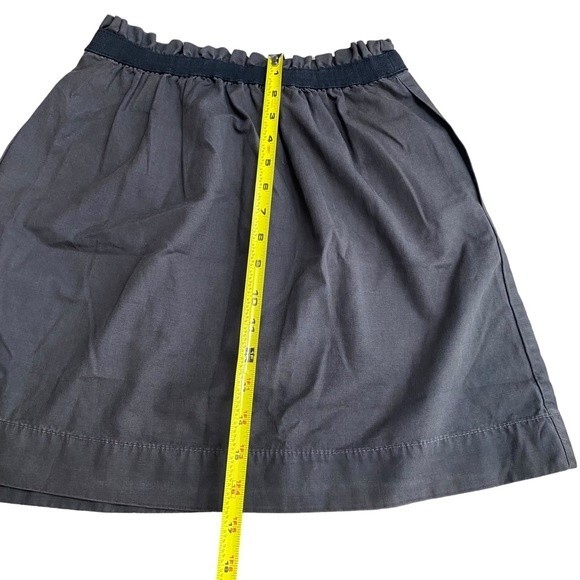 J Crew Women 00 Paperbag Waist Mini Skirt With Pockets Charcoal Gray 100% Cotton - Picture 7 of 8